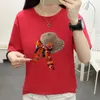 Shintimes Cartoon Preppy Style T-Shirt Frauen Baumwolle T-Shirt Plus Größe Sommer Damen Tops Kleidung Kurzarm T-Shirt Femme 210615