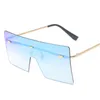 Oversized Square Sun Glasses Colorful Lenses Fashion Women Sunglasses Rimless Big Shield 14 Colors Wholesale