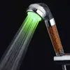 Cabezal de ducha LED de lluvia grande para ahorro de agua presurizada, filtro de ducha para bebé, Sensor de temperatura de anión, color RGB H1209