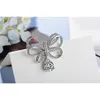 est di alta qualità carino bowknot design S925 CZ spille di cristallo per le donne moda spille cravatta abbigliamento abito gioielli da sposa