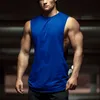 Summer Gyms Fitness Bodybuilding Tank Tops Stringer fashion mens workout clothing Loose open side sleeveless shirts Vest