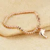 Bransoletki uroku japońskie i koreańskie moda urocza różowe złoto delfin bransoletka tytanowa stalowa koralika łańcuch dziewczyny prezent 3-GS835