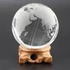 Nyhetsposter K9 Crystal Glass Earth Modell POGRAY LENS BALL CREATIVE XMAS Present Hem Office Dekoration Sphere 80mm Globe med stativbas