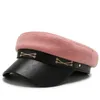 Casquettes de journal militaires décontractées pour femmes, béret en coton, chapeaux plats, casquette de capitaine, Vintage, noir, Sport, chapeau en cuir pour hommes