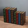 European Retro Storage Box Book Shape Fake Wooden Jewelry Office Decoration Secret Item 210922