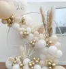 97 sztuk piasek biały balloons Garland Arch Kit Złoty Chrom Globo na urodziny Baby Shower Weddings Party Decoration 220217