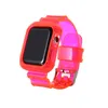 Fluorescerande färg högkvalitativ anti-gul transparent Clear Rem Soft TPU Sport Watchband för Apple Watch Series 6 / SE / 5/4/3/2 / 1 IWatch 44mm 40mm42mm 38mm