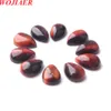 WOJIAER Small Size Natural Red Tigers Eye GemStone Pear Cabochon CAB No Hole Beads For DIY Ring Jewelry Making 7x10mm Z9099