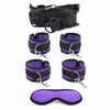 Bondage lit bas limite ceinture nylon main cheville manchette costume violet couple