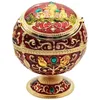 Cool Globe Shape Metal Ashtray Multicolor Luxury Storage Box Portable Design Dekoration Dry Herb Tobacco Cigarette Rökning Hållare Bracket