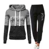 Tracksuit for Women Casual Tracksuit Mulheres Dois Pedaço Set Terno Feminino Hoodies e Calças Outfits Roupas Femininas Outono 211126