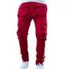 Pantalon pour hommes décontracté rayure réfléchissant multi-poches Logo Hip Hop Streetwear grande taille pantalon hommes Cargo pantalons de survêtement