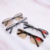 Sunglasses YCCRI 2021 Crystal Glass Eyeglasses Fashion Half-frame Perforated Reading Frameless Glasses251S