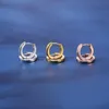 Hoop Huggie AOEDEJ Einfacher Stil Ohrring Kupfer Rund Für Frauen Mädchen Rose Gold Splitter Farbe Baumeln Kleine Kreis Ohrringe