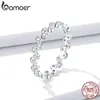 Klaster pierścienie Bamoer Gar123 S925 Sterling Silver Clear CZ Bubble Stackable Finger Dla Kobiet Zaręczyny Ślub Biżuteria