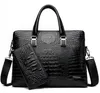 Crocodile PU кожаные портфели бизнес ноутбук сумка для мужчин высококачественный роскошный дизайнерская мужская сумка