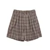 Silm Casual All-Match Soft Plaid Design Shorts Sommar Loose Wide Lep Ropa Mujer Söt Färsk Preppy Style Bottoms 210525