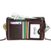 Fashion Zipper Snap Anti Theft RFID Genuine Leather Luxury Business Card Holder Purse Wallets