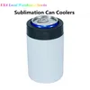 USA STOCKS! Classic Cooler Sublimation Blanks 12oz Straight Cola Can Coolers with Black Plastic Lid Stainless Steel Double Wall Cold Insulator Standard Bottle DIY