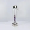 Natuurlijke Kristal Water Fles Punt Healing Obelisk Wand Elixir Quartz Kristal Glas Water Fles Houten Cup Cove Drop FY4948 GG02A