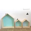 Ganci rotaie a forma di casa nordica a forma di legno sumana per scaffalatura per scaffalatura organizzatore di stoccaggio senza finitura per camera da letto scatola di decorazione per bambini