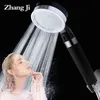 Zhangji 9.3 cm noir grand panneau filtre réglable pommeau de douche économie d'eau haute pression avec interrupteur d'arrêt douche de soins de la peau H1209