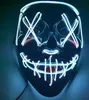 3st Halloween Horror Mask LED Glowing Masks Purge Masker Val Mascara Costume DJ Party Light Up Masks Glow in Dark 10 Colors