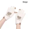 Vijf vingers handschoenen herfst en winter kat patroon split vinger koudvrije outdoor full-finger touchscreen fleece wanten