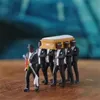 1:64高シミュレーションプラスチックガーナ葬儀棺のダンスPallbearerチームモデル絶妙な技量のアクションフィギュア車の装飾6 v2
