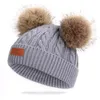 Hats Caps & Baby Stuff Hat Knit Solid Winter Warm Fashion Boy Girl Comfortable Hedging Imitation Raccoon Hair Ball High Quality Children Cap