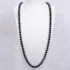 Guaiguai biżuteria naturalna czarna perła klasyczna 32 9 mm czarna okrągła perła długa naszyjnik dla kobiet prawdziwe klejnoty kamienna dama moda j207y