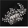 Prata cor strass pente de cabelo floral cabeça peça pérola casamento pente clipe cristal nupcial hairpin jóias cabelo um jllwgO7918604