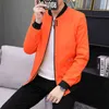 Jacket Men's Trend Spring and Autumn Pure Color Casual Korean Slim Wild Fashion Stand Collar Baseball Uniform 211110