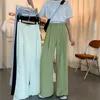 Summer Purple Women's Wide Leg Pants Thin High midje eleganta långa byxor arbetar avslappnade löst byxor kvinnliga plus sizecx220310