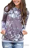 QNPQYX Femmes Floral Hoodies Automne Floral Imprimé Tops À Manches Longues Poche Cordon Sweat Casual Kangroo Poche Hoodies