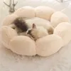 Kimpets Round Flower Cat Winter Warm Pluche Kattenbakvuil Pet Nest Pad voor alle seizoenen Verbeter huisdier slaapbed voor katten 210713