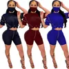 Womens Outfits Mask 3 Stuk Set Trainingspak Sportkleding T-shirt + Shorts Sportsuit Korte Mouw Nieuwe Hot Selling Zomer Dameskleding Klw6165