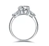 Cluster anneaux solide 925 Silver Silver Romantic Proposer Ring 2 02 CT Round Cut Diamond Engagement pour les femmes 233a