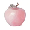 자연 크리스탈 로즈 쿼츠 사과 입상 돌 문지 핑크 장식 디스플레이