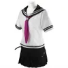 Anime Danganronpa Ibuki Mioda Cosplay Traje Mulheres Vestidos Uniforme da Escola Sailor Terno Skirt Set Y0913