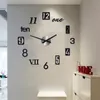 Einfache Stille Acryl Große Dekorative DIY Zahlen Wanduhr Modernes Design Wohnzimmer Dekoration Wand Uhr Wandaufkleber 210310