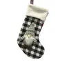 18 inch Anjule red white check socks Christmas Stockings Trees Ornament Decorations Santa Gift Candy Bags DWB12526