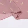 羽毛のイスラム教徒のハイジャブヘッドスカーフコットンバンダナショールスカーフ停止Foulard Shimmer Glitterゴールドラップヘッドバンド