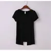 Sexig Harajuku Camiseta Soft Back Slit Shirt T Kvinnor Sommar Kortärmad Baklösa Tee Dames Kleding Toppar 210623