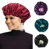 Europejski i amerykański podwójny kolor patchwork satynowy nightcap salon kosmetyczny kopuła termiczna czapka ciepła wiosna i jesienna czapka z regulacją
