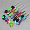 5 pcs Narguilés Silicone Fumer Tuyaux Ti Nail NC Kit Ensemble Avec 10mm GR2 Titane Pointe Concentré Cap Dab Rigs Cire Brûleur À Huile