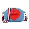 소녀 사랑스러운 미니 가방 2021 붉은 마음 지갑 새로운 한국 패션 어깨 가방 여성 크로스 바디 가방 모든 일치 작은 사각형 가방