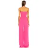 Summer High Quality Women'S Jumpsuit Curb Shoulder Sexy Celebrity Party Rose Red Tube Top Wide Leg 210527