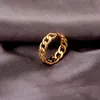Bling Zirkonia Ringe für Frauen Männer Gold Silber Farbe Cuban Link Kette Offene Einstellbare Ringe Luxus Hochzeit Schmuck Gift309n