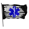 EMS Star of Life EMT Paramedic Medic Flags Banderoller 3X5FT 100D Polyester Hot Design 150x90cm Snabb leverans Levande färg med mässingshylsor